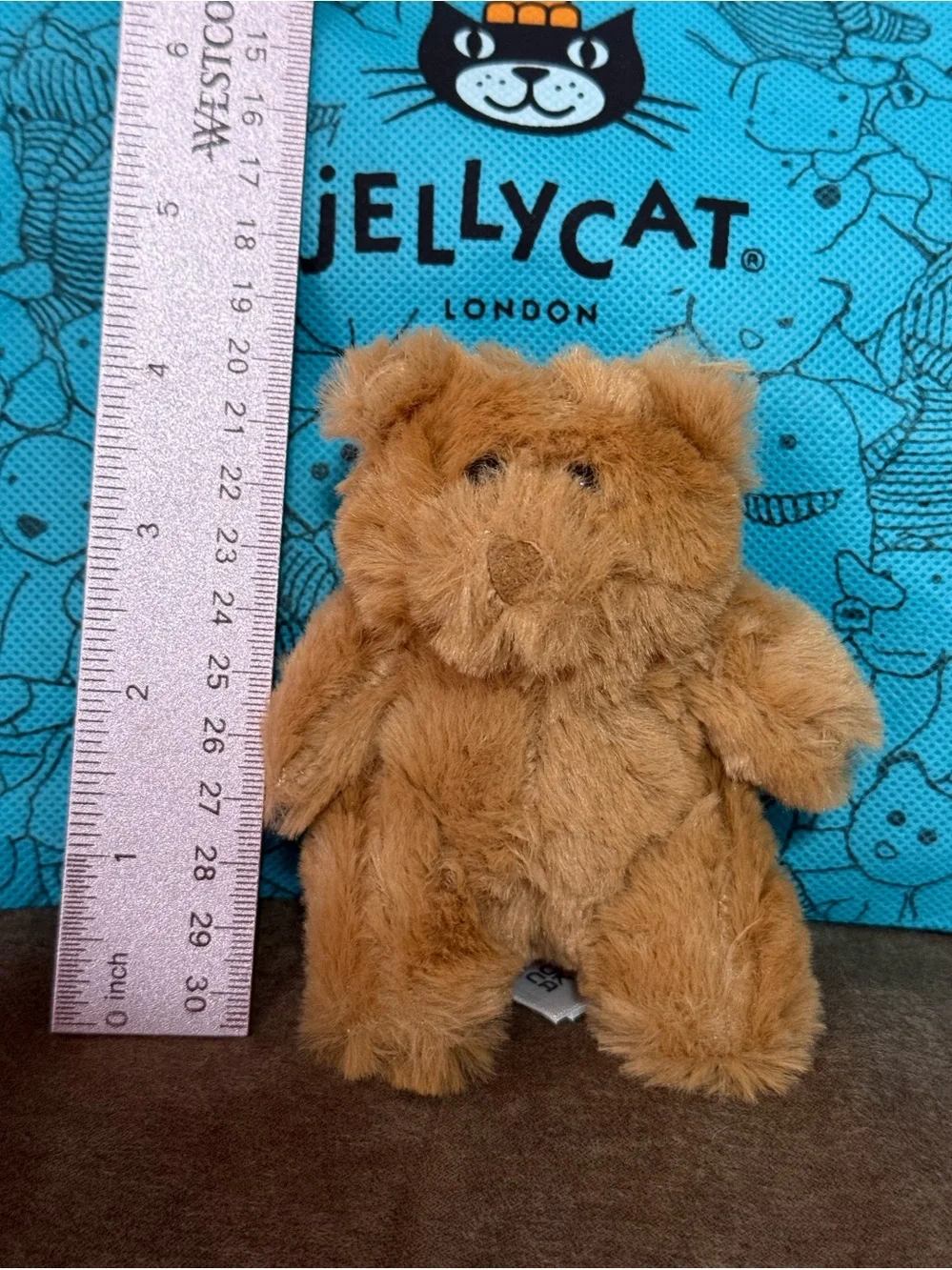 Jellycat Bartholomew Bear Keychain Plush Mini Bag Charm Brown Soft Cute Gift - Picture 6 of 6